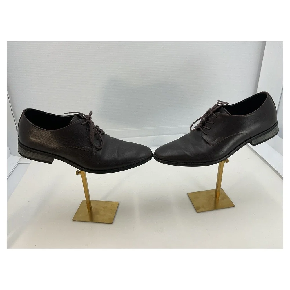 Calvin Klein Ramses Men's Brown Leather Derby Dress Shoes Size‎ 11